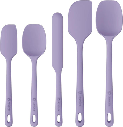 ChefAide 5 Pieces Silicone Spatulas Set, Heat Resistant Rubber Spatula