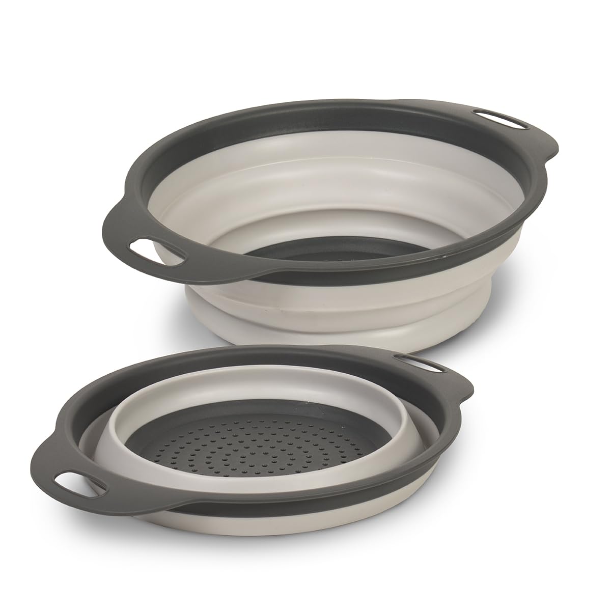 Glad Collapsible Colander Strainer - 2L | Small Pasta Drainer for Kitchen, Vegetables, and Fruit | Round Plastic Foldable Draining Basket for Easy Storage