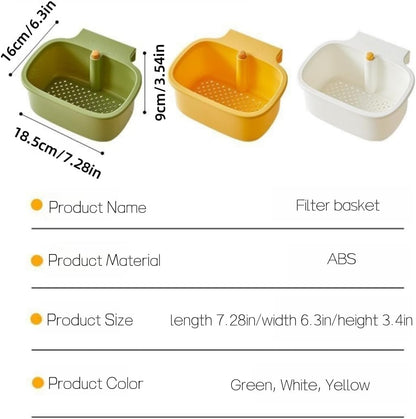 Kitchen Sink Strainer Basket, Faucet Hanging Strainer, Multi-Functional Food Colander,Press Automatic Dumping Kitchen Draining Basket, Easy Drain Filter with Bottom Release