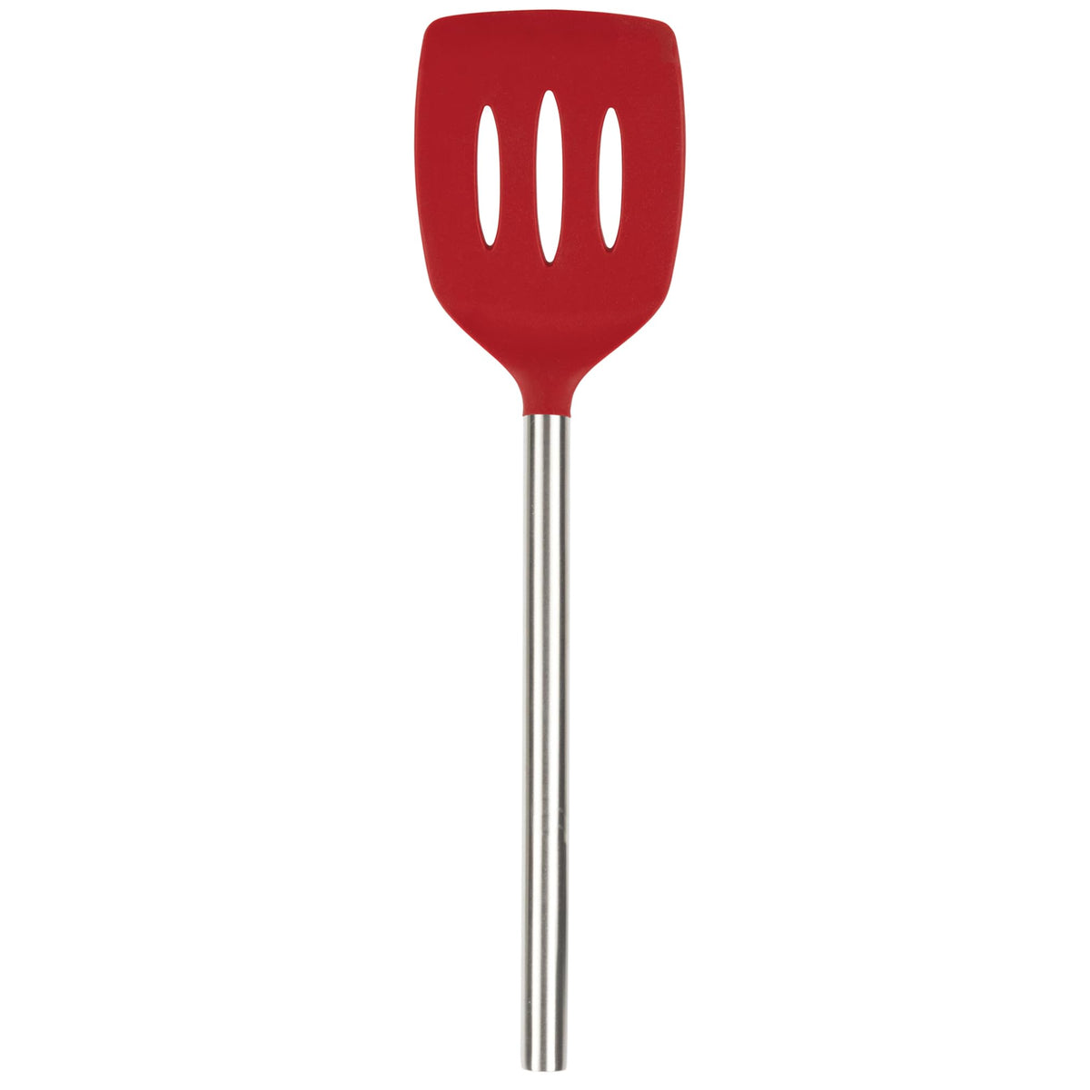 Tovolo Slotted Silicone Spatula Turner Slotted Stainless Steel Handle 10" Black Heat Resistant Non Toxic BPA Free Kitchen Utensil, Scratch Resistant Silicone Pancake Flipper Turner for Cooking