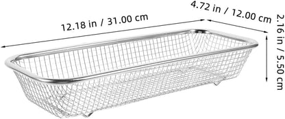 Ciieeo Thickened Drain Basket 12.20X4.72X2.16In Kitchen Colander for Fruit and Vegetable Washing Draining and Storage Multi-Purpose Sink Basket