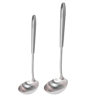 Newness Soup Ladle, [Rustproof, Heat Resistance, Integral Forming] Resilient 304 Stainless Steel Soup Spoon with Vacuum Ergonomic Round Handle, Cooking Spoon for Kitchen, 13.7 Inches