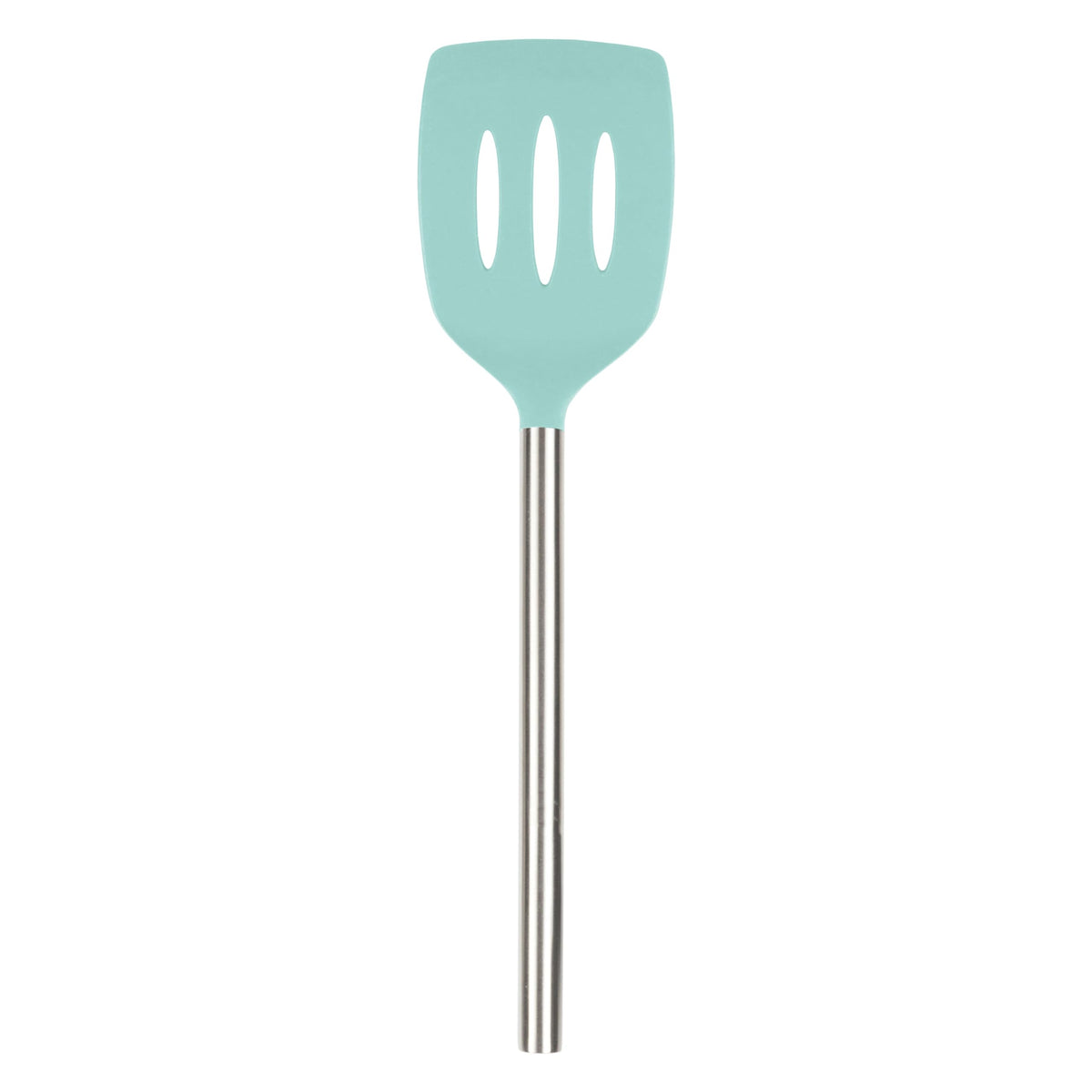 Tovolo Slotted Silicone Spatula Turner Slotted Stainless Steel Handle 10" Black Heat Resistant Non Toxic BPA Free Kitchen Utensil, Scratch Resistant Silicone Pancake Flipper Turner for Cooking