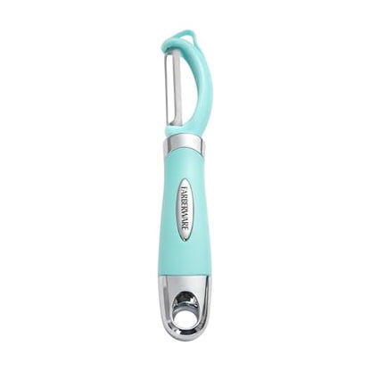 Farberware Pro2 Euro Vegetable Peeler with Swivel Blade and Built-In Bud Remover, Razor-Sharp Rust-Resistant Stainless Steel, Ergonomic Handle, Dishwasher Safe