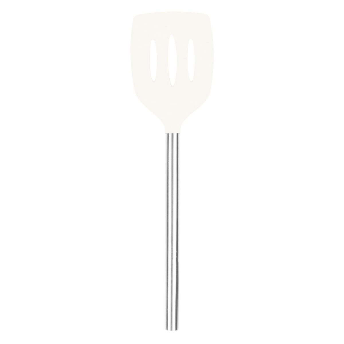Tovolo Slotted Silicone Spatula Turner Slotted Stainless Steel Handle 10" Black Heat Resistant Non Toxic BPA Free Kitchen Utensil, Scratch Resistant Silicone Pancake Flipper Turner for Cooking