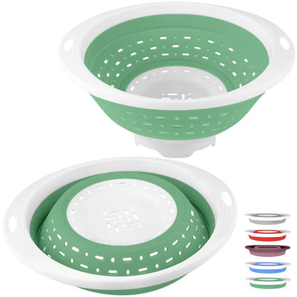 QiMH Collapsible Colander and Strainer, 5 Quart(1.25 gal), Heavy Duty Kitchen Drainer Basket for Pasta, Veggies and Fruits, New Home Apartment Essentials