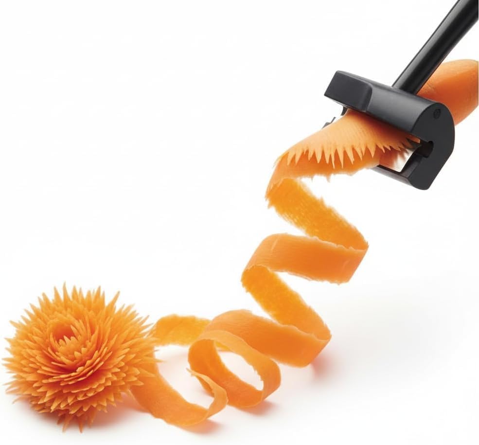 Spiral Vegetable Slicer and Peeler, Kitchen Tool for Carrots, Radishes, Potatoes, Handheld Design