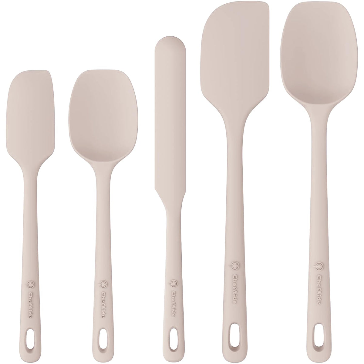 ChefAide 5 Pieces Silicone Spatulas Set, Heat Resistant Rubber Spatula