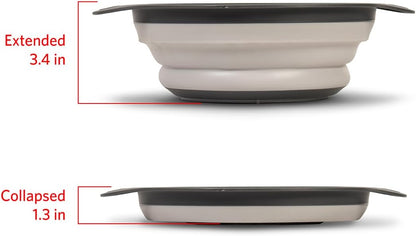 Glad Collapsible Colander Strainer - 2L | Small Pasta Drainer for Kitchen, Vegetables, and Fruit | Round Plastic Foldable Draining Basket for Easy Storage
