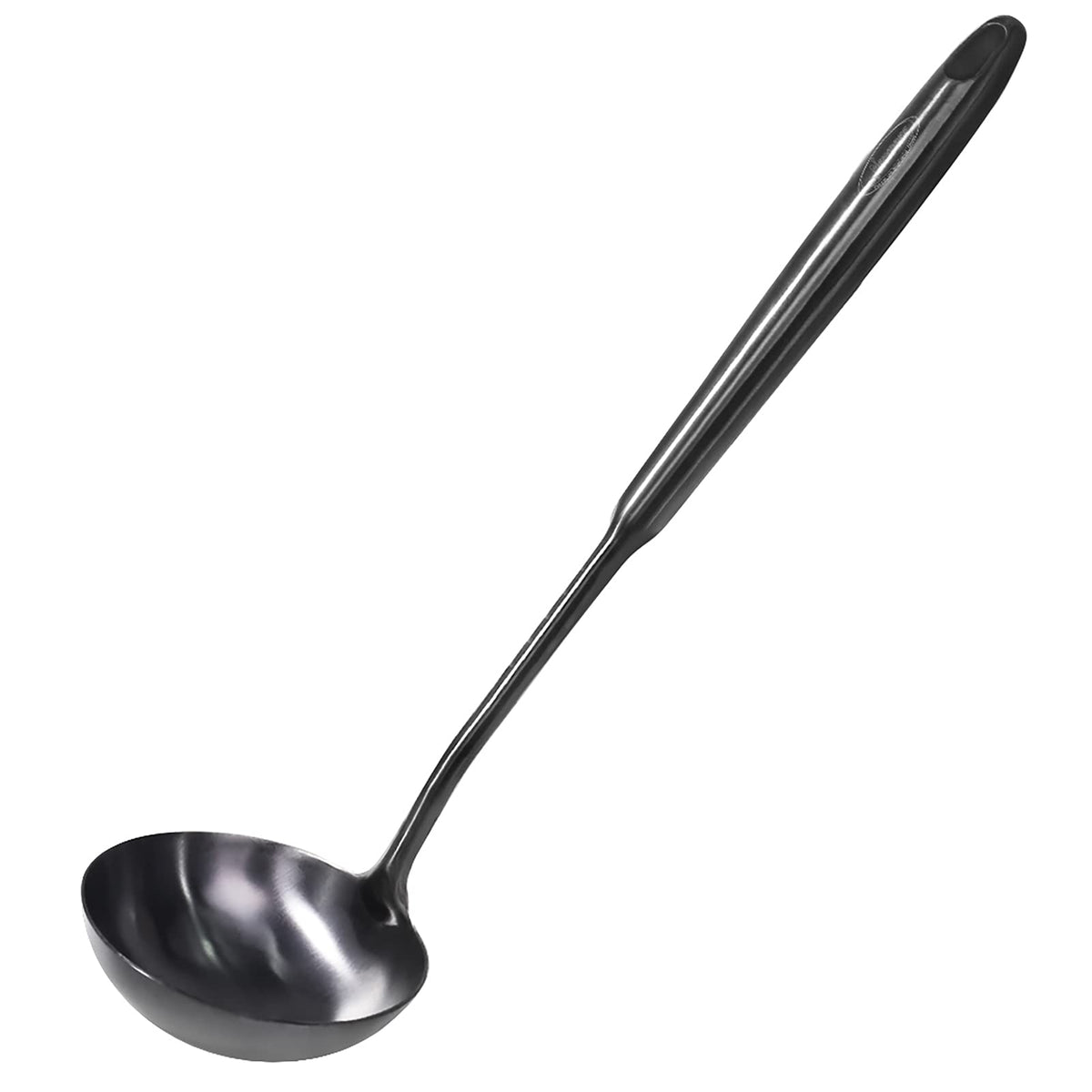 Newness 2 Pack Soup Ladle, [Rustproof, Heat Resistance, Integral Forming] Resilient 304 Stainless Steel Soup Spoon with Vacuum Ergonomic Round Handle, Cooking Spoon for Kitchen, 13.7 and 11.6 Inches