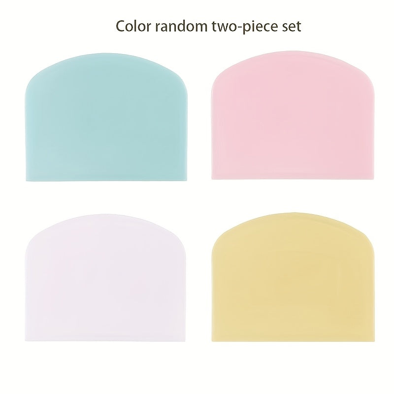 Random 2pcs Multipurpose Silicone Scrapers, Food Grade, for Baking And Cooking