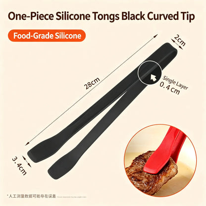 Silicone Tongs for Cooking, Stainless Steel Kitchen Tongs with Silicone Tips, Heat Resistant Lightweight Non-Scratch for Flipping Fish, Steak, Toast & Bread, Dishwasher Safe