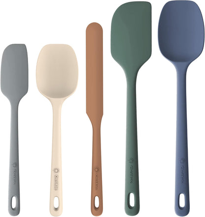 ChefAide 5 Pieces Silicone Spatulas Set, Heat Resistant Rubber Spatula