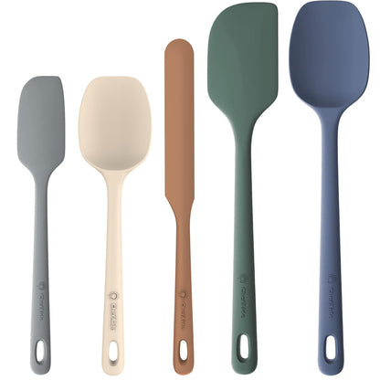 ChefAide 5 Pieces Silicone Spatulas Set, Heat Resistant Rubber Spatula
