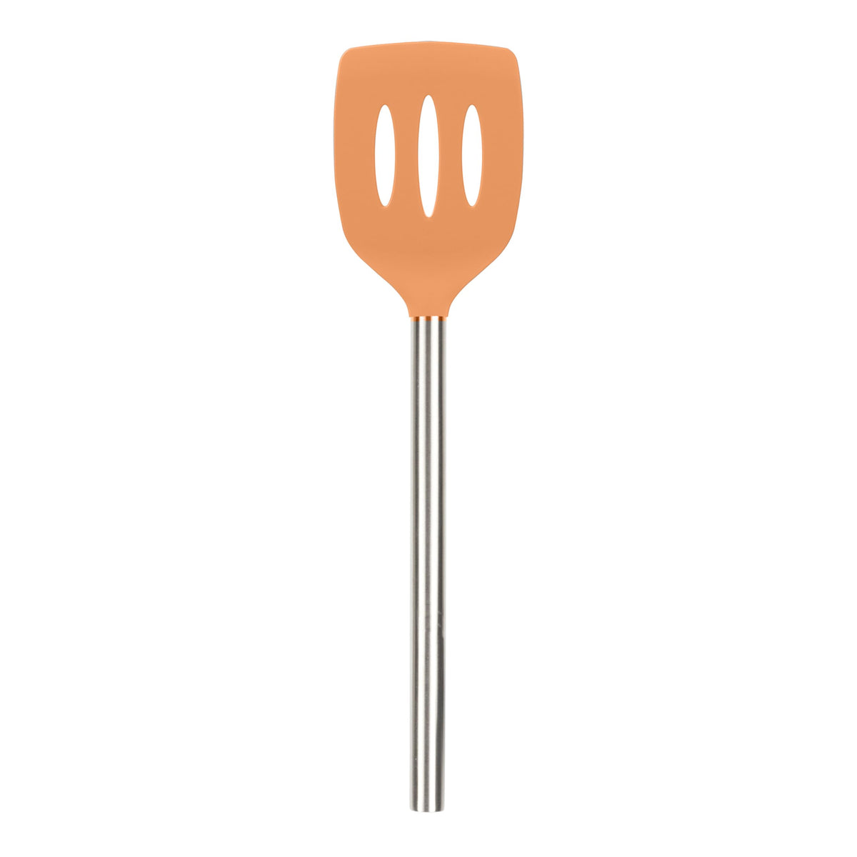 Tovolo Slotted Silicone Spatula Turner Slotted Stainless Steel Handle 10" Black Heat Resistant Non Toxic BPA Free Kitchen Utensil, Scratch Resistant Silicone Pancake Flipper Turner for Cooking
