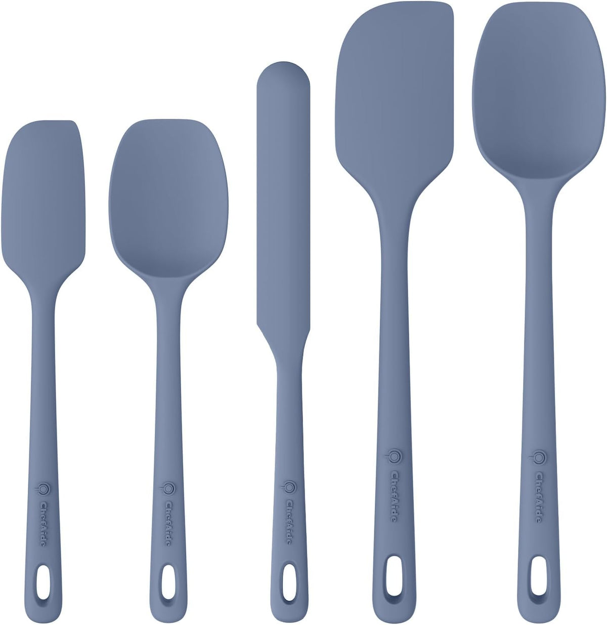 ChefAide 5 Pieces Silicone Spatulas Set, Heat Resistant Rubber Spatula