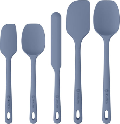ChefAide 5 Pieces Silicone Spatulas Set, Heat Resistant Rubber Spatula