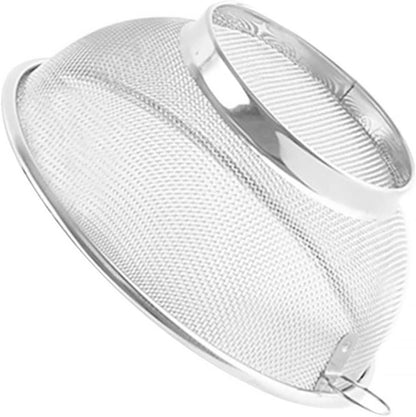 Zerodeko Stainless Steel Mesh Net Colander Strainer Basket Drainer Fine Mesh Strainer Rice Washing Bowl Sieve Sifters for Washing Fruit Vegetable Rice 26.3CM