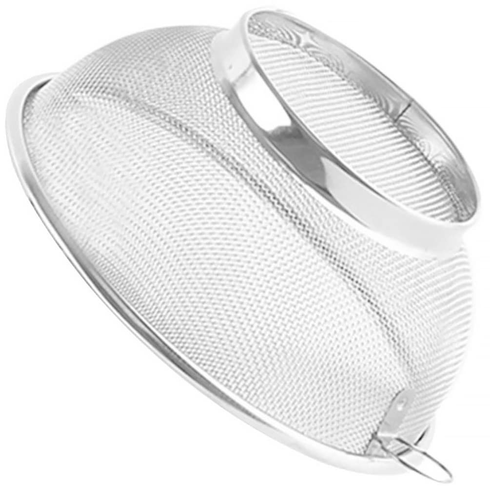 Zerodeko Stainless Steel Mesh Net Colander Strainer Basket Drainer Fine Mesh Strainer Rice Washing Bowl Sieve Sifters for Washing Fruit Vegetable Rice 26.3CM