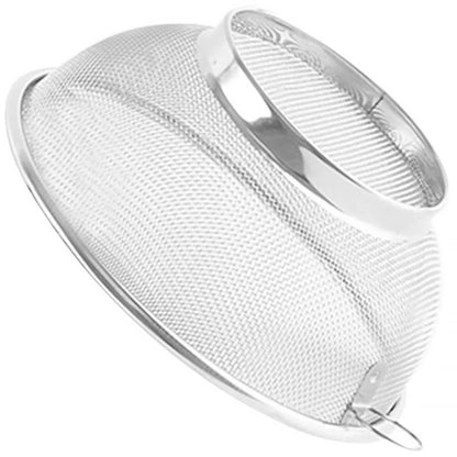 Zerodeko Stainless Steel Mesh Net Colander Strainer Basket Drainer Fine Mesh Strainer Rice Washing Bowl Sieve Sifters for Washing Fruit Vegetable Rice 26.3CM