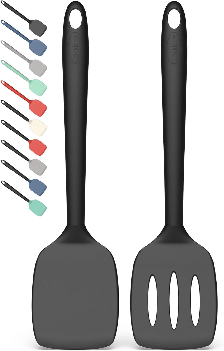 Coukre 2 Pack Silicone Spatula Set,High Heat Resistant, BPA-Free