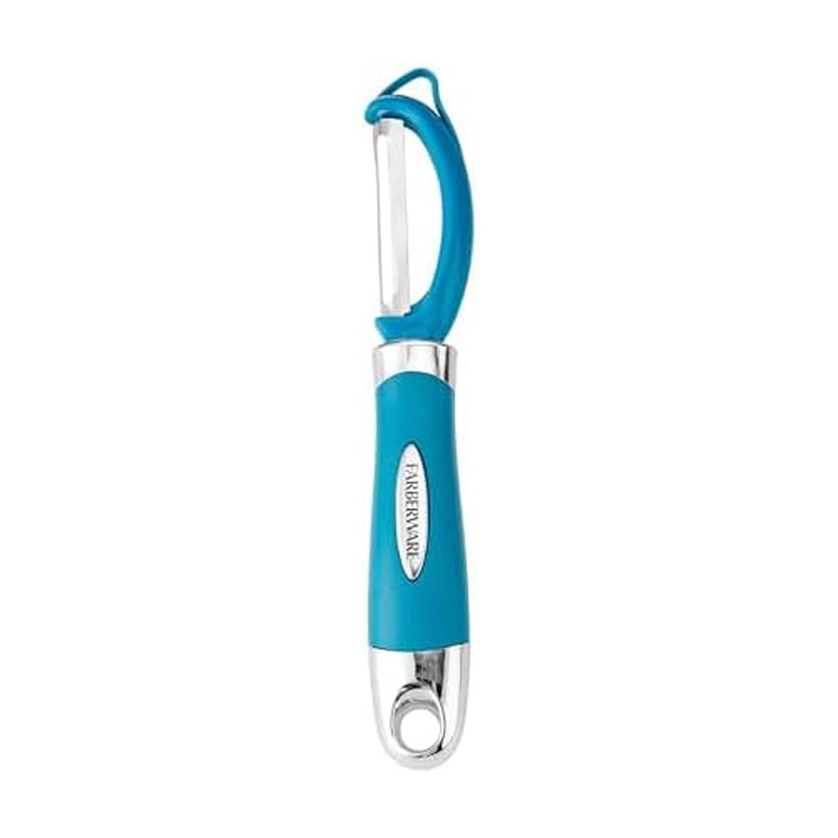 Farberware Vegetable Peeler, Pro2 Euro Peeler with Sharp Stainless Steel Swivel Blade and Ergonomic Handle, Dishwasher Safe, Aqua Sky