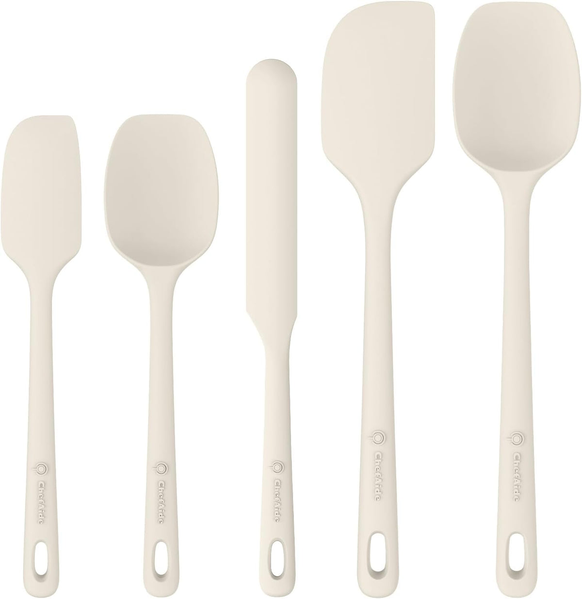 ChefAide 5 Pieces Silicone Spatulas Set, Heat Resistant Rubber Spatula