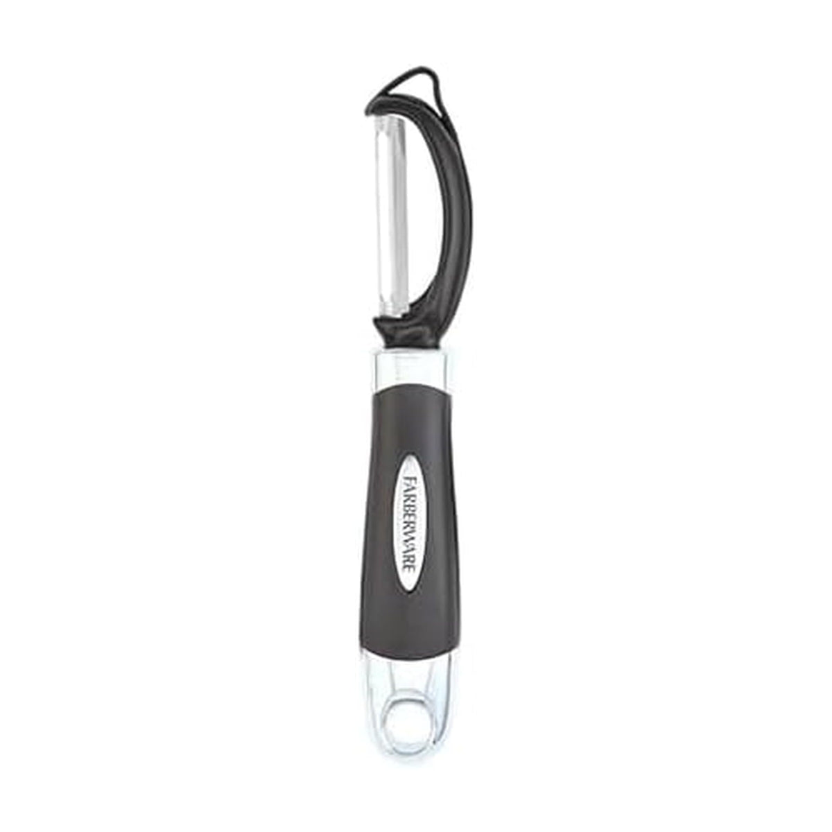 Farberware Pro2 Euro Vegetable Peeler with Swivel Blade and Built-In Bud Remover, Razor-Sharp Rust-Resistant Stainless Steel, Ergonomic Handle, Dishwasher Safe