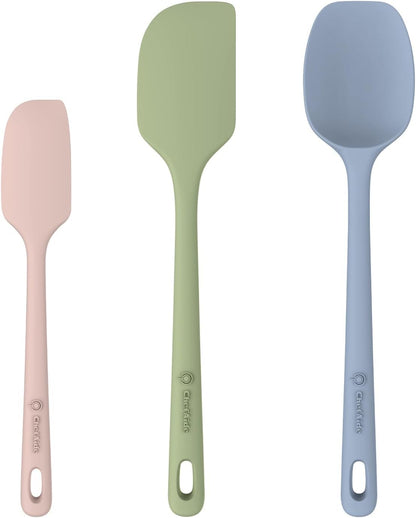 ChefAide 5 Pieces Silicone Spatulas Set, Heat Resistant Rubber Spatula