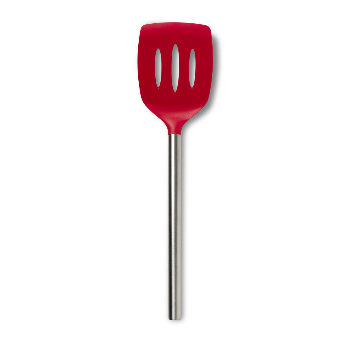Tovolo Slotted Silicone Spatula Turner Slotted Stainless Steel Handle 10" Black Heat Resistant Non Toxic BPA Free Kitchen Utensil, Scratch Resistant Silicone Pancake Flipper Turner for Cooking