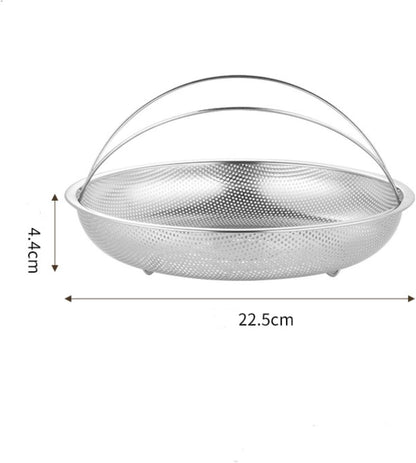 Stainless Steel Colander With Handle, Fine Mesh Strainer, Metal Colander with Handle, Spaghetti, Fruit, Vegetable, Kitchen Food Strainer Basket, Pot Drainer for Cooking, Washing Fruit Basket (S)