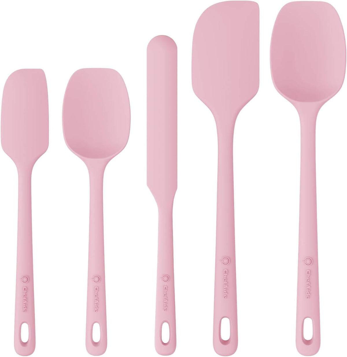 ChefAide 5 Pieces Silicone Spatulas Set, Heat Resistant Rubber Spatula