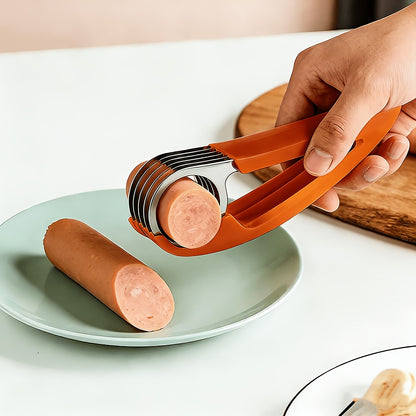 Banana Slicer, ABS + Stainless Steel And Vegetable Salad Peeler Cutter Kitchen Tools for Banana, Strawberry, Grape(1 Pcs)