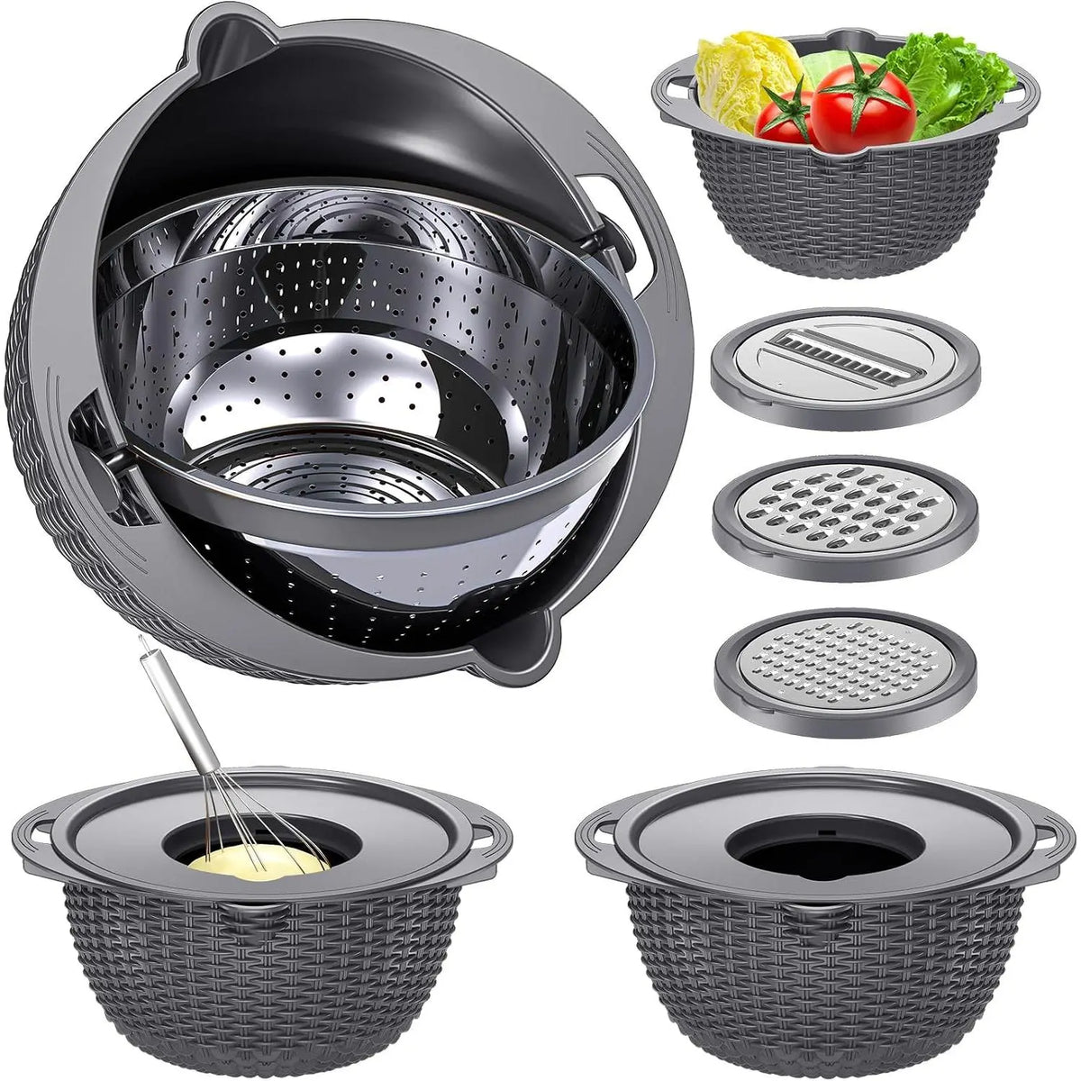 Over the Sink Colander - Strainers and Colanders - Sink Strainer Basket - Expandable Fine Mesh Strainer with Rubber Grip for Veggie, Fruits, Pasta,  Kitchen Essentials (9.5W x 13.4-21.3L x 3.3H)