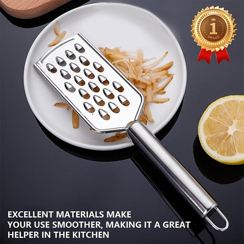 Stainless Steel Slicer, Potato Shred Slicer, Stainless Steel Multifunctional Kitchen Radish Slicer, Vegetable Slicer, Scraper, and Hand Guard, for Vegetables, Cheese, Fruits and Lemon, Suitable for Kitchens, Restaurants, Camping, Kitchen Gadgets