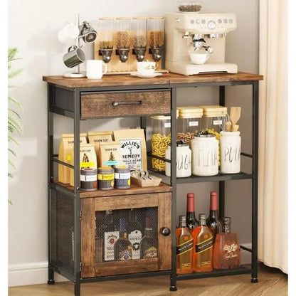 Estante vino 4 niveles trapezoidal, hierro+madera, marrón