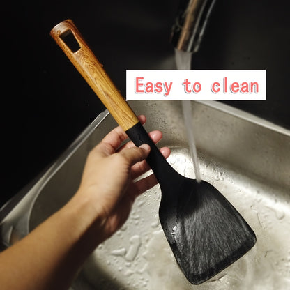 1pc Flat Spatula/Slotted Spatula/Frying Spatula/Non-Scratch Cooking Spatula/High-Temperature Resistant Nylon Material