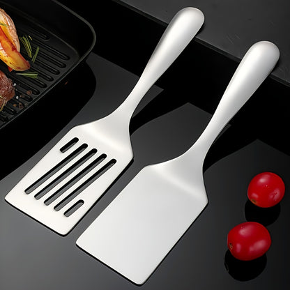Durable Stainless Steel Turning Spatula - Professional Restaurant & Home Kitchen Tool with Anti-Stick Surface for Steak, Pancake, Burger, BBQ, Pan Cooking - Easy to Clean Design