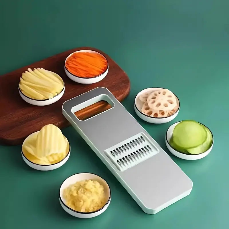 Multifunctional Vegetable Chopper, 1 Set Manual Vegetable Cutter with Replaceable Blades, Kitchen Tool Set for Potato, Carrot & Cucumber, Utensils