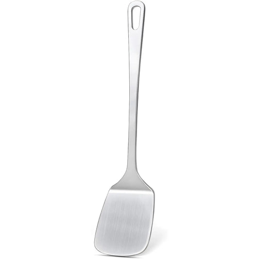 2 count Stainless Steel Spatulas Set, Metal Spatula Solid & Slotted Turner, Heavy Duty Sturdy Spatula for Kitchen Use, High Heat Resistant Cooking Utensils for Fish Eggs Pancakes, Easy to Clean,