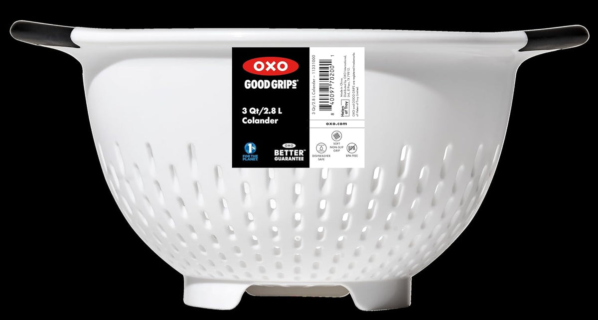 OXO Good Grips Plastic Strainer - 3 Qt Capacity, White