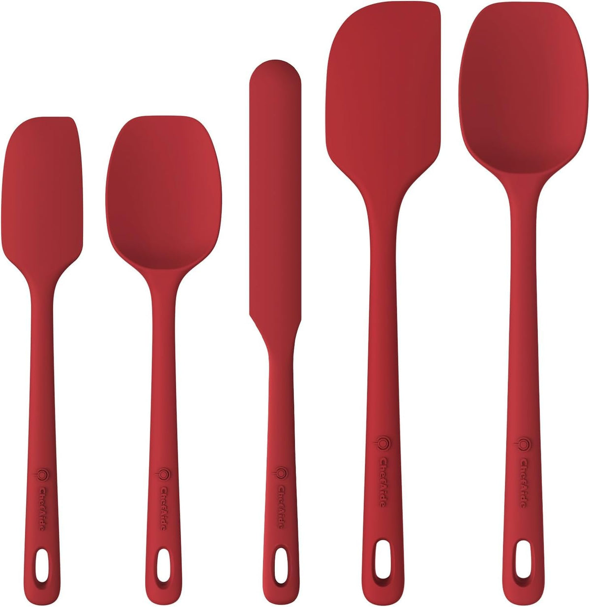 ChefAide 5 Pieces Silicone Spatulas Set, Heat Resistant Rubber Spatula