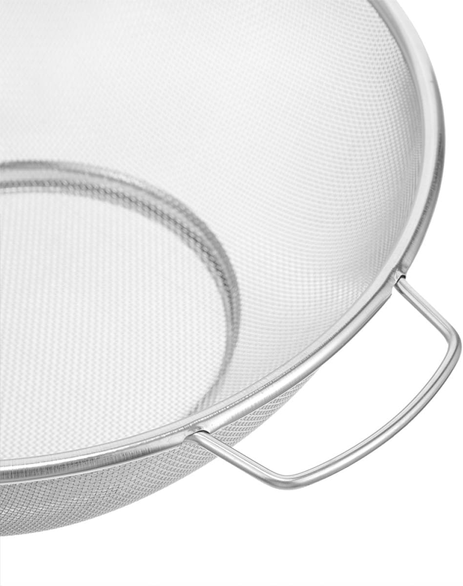 Fine Mesh Oil Strainer Basket with Dual Handles 18cm Stainless Steel Food Strainer Colander for Frying and Draining Vegetables Fruits Kitchen Use Style