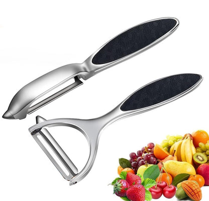 Vegetable Peeler, Potato Peelers for Kitchen Stainless Steel Multi-function Set Fruit Peeler For Kitchen and Household Tools Y & I Shape Swivel Blades for Fruit Vegetables(Black)