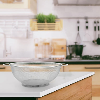 Fine Mesh Oil Strainer Basket with Dual Handles 18cm Stainless Steel Food Strainer Colander for Frying and Draining Vegetables Fruits Kitchen Use Style