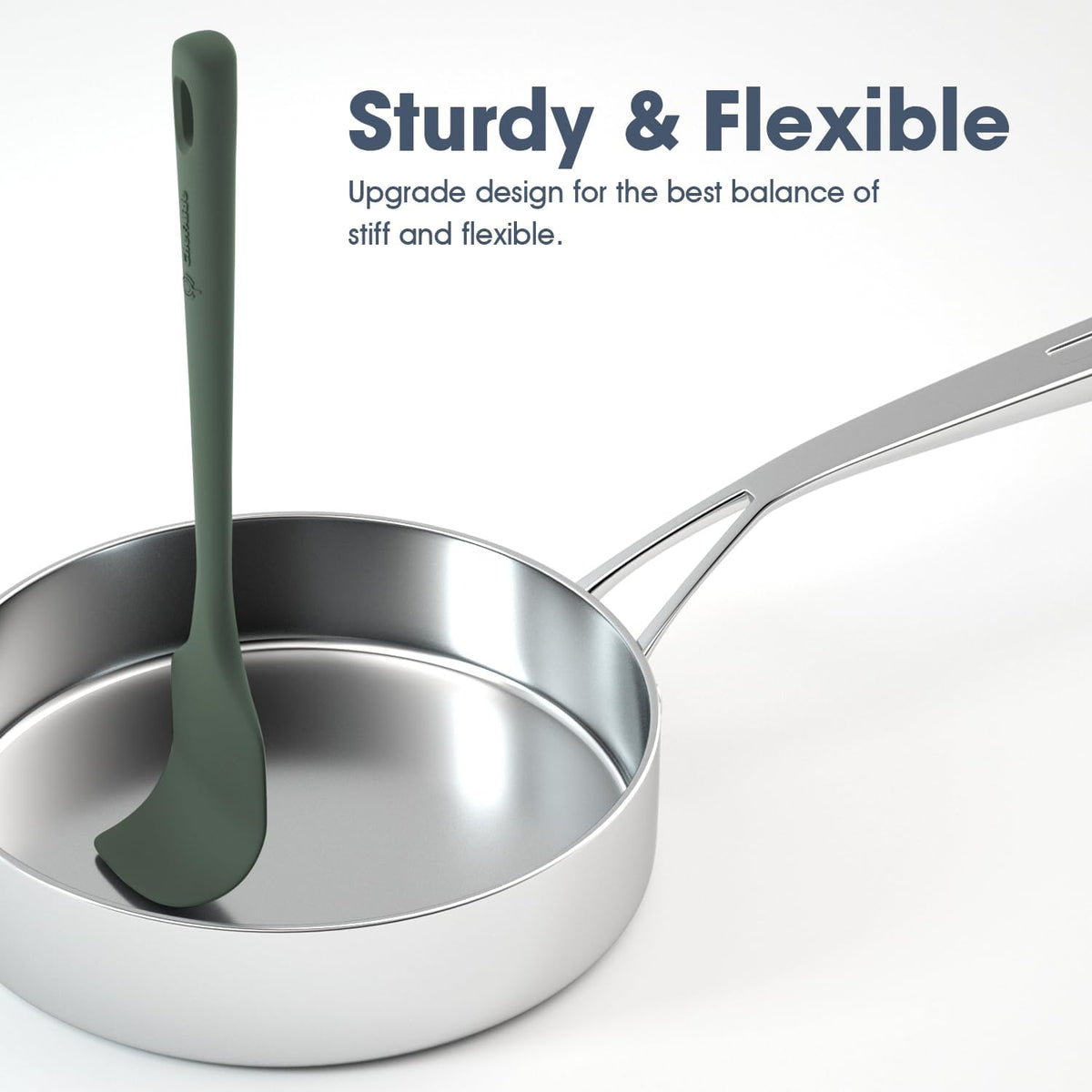 ChefAide 5 Pieces Silicone Spatulas Set, Heat Resistant Rubber Spatula