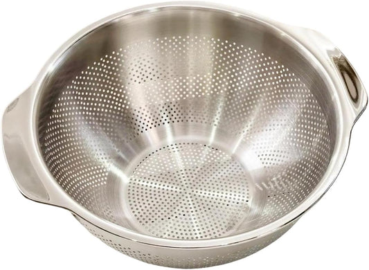 Drain Basket Stainless Steel Colander Strainer with Handle Strainer Basket Vegetable Draining Bowl Sturdy Handles Rust Resistant