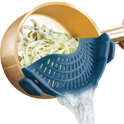 AUOON Clip On Strainer Silicone for All Pots, Standard 8.86 x 3.55in, Black