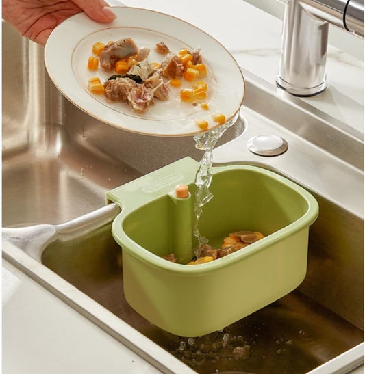 Kitchen Sink Strainer Basket, Faucet Hanging Strainer, Multi-Functional Food Colander,Press Automatic Dumping Kitchen Draining Basket, Easy Drain Filter with Bottom Release