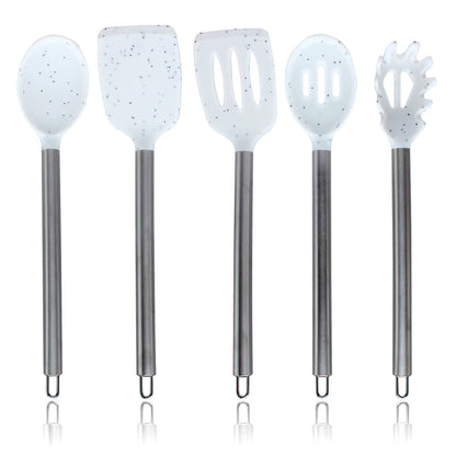 COOK WITH COLOR Silicone Cooking Utensils, Kitchen Utensil Set, Easy to Clean Silicone Kitchen Utensils, Cooking Utensils for Nonstick Cookware, Kitchen Gadgets Set, 10 Pieces, Green
